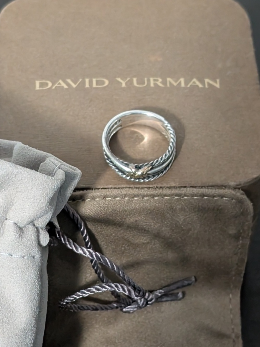David Yurman X Crossover Ring - Size 8 - Authentic - Picture 7 of 15